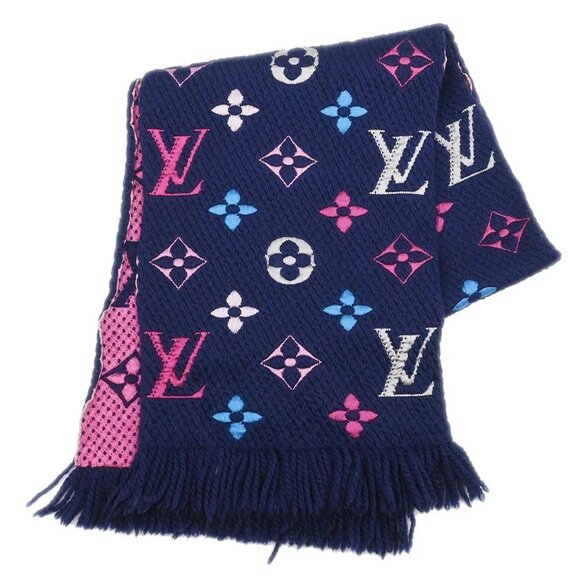 Louis Vuitton Accessories - Louis Vuitton Navy Monogram Echarpe Logomania Rainbow Scarf M70899 GM0138 117791